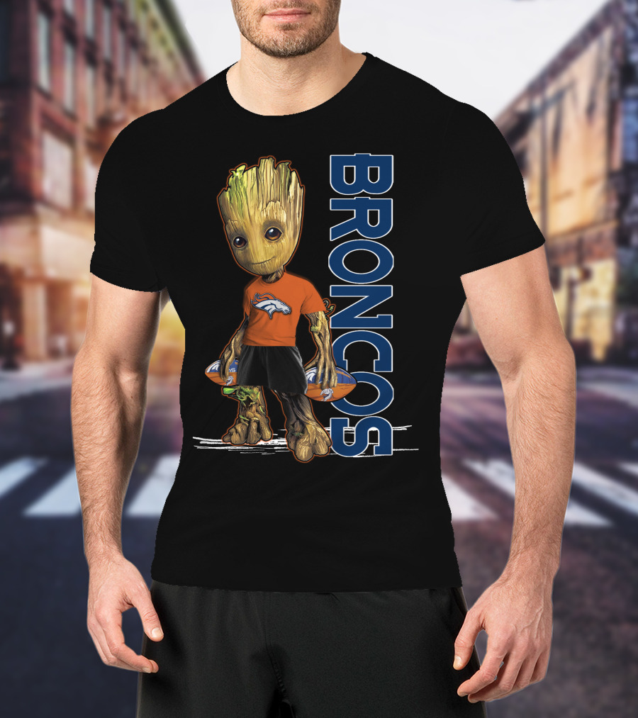 Groot Denver Broncos Football Fan Gear T-Shirt
