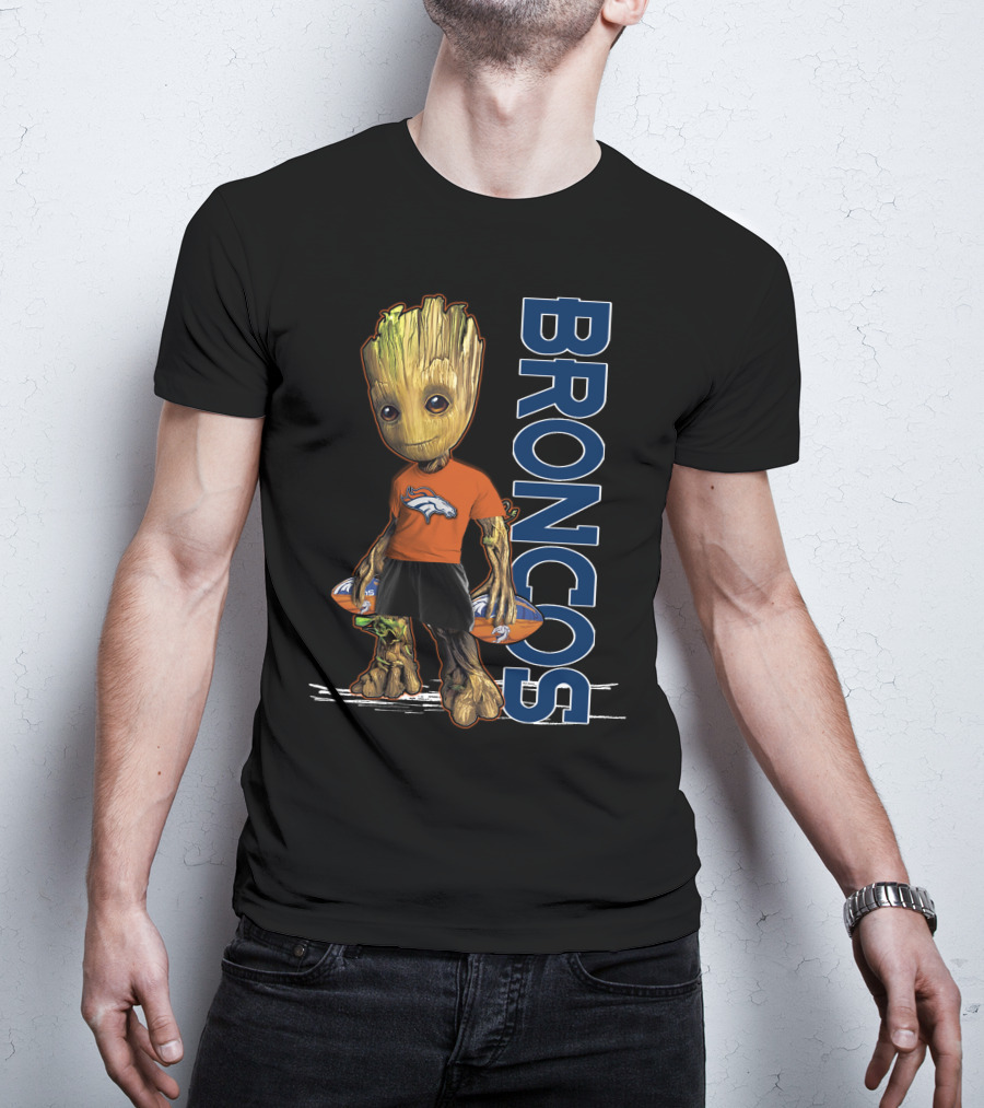 Groot Denver Broncos Football Fan Gear T-Shirt
