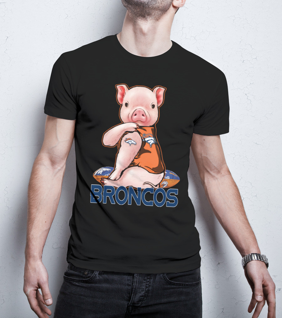 DENVER BRONCOS Pig Football T-Shirt