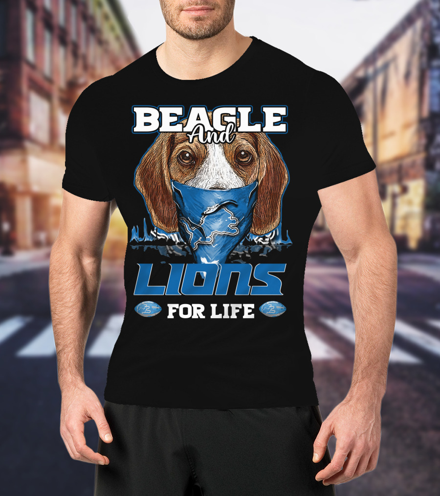 BEAGLE AND LIONS FOR LIFE DETROIT T-Shirt
