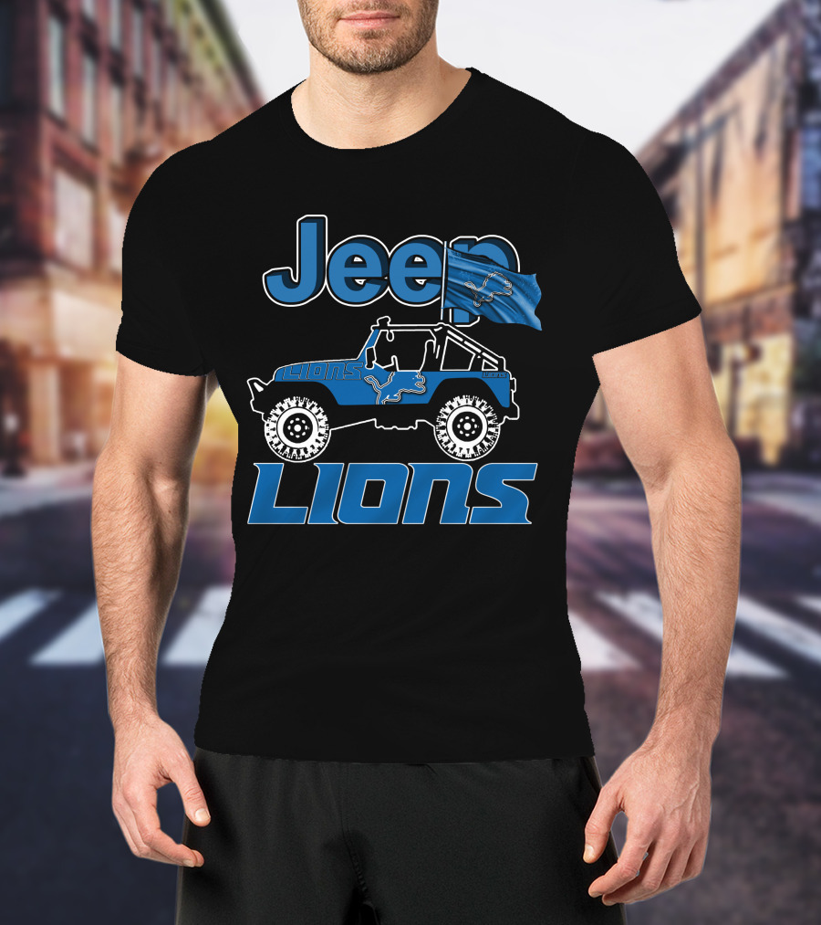 Jeep Detroit Lions Football Team Collaboration T-Shirt