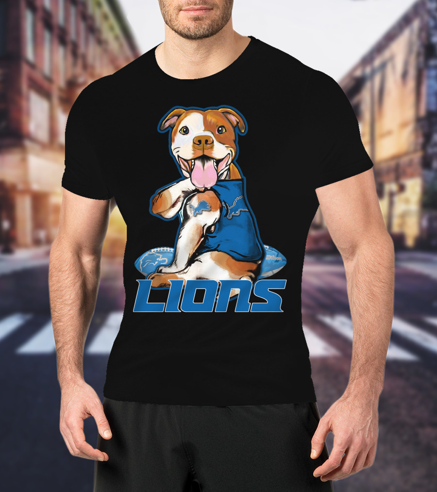 Pittbull Detroit Lions Football T-Shirt