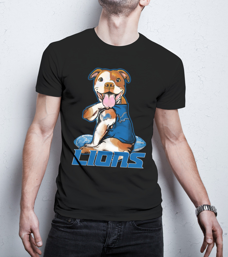Pittbull Detroit Lions Football T-Shirt