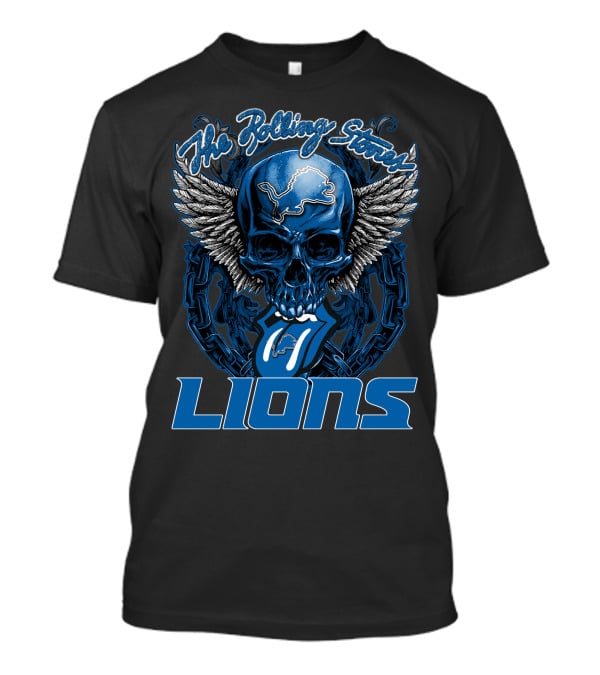 The Rolling Stones Detroit Lions Skull With Wings And Tongue T-Shirt
