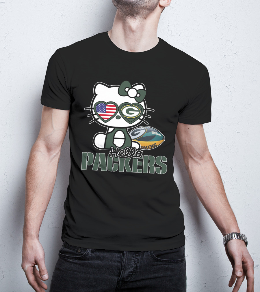 Hello Kitty Green Bay Packers USA Football Fan T-Shirt