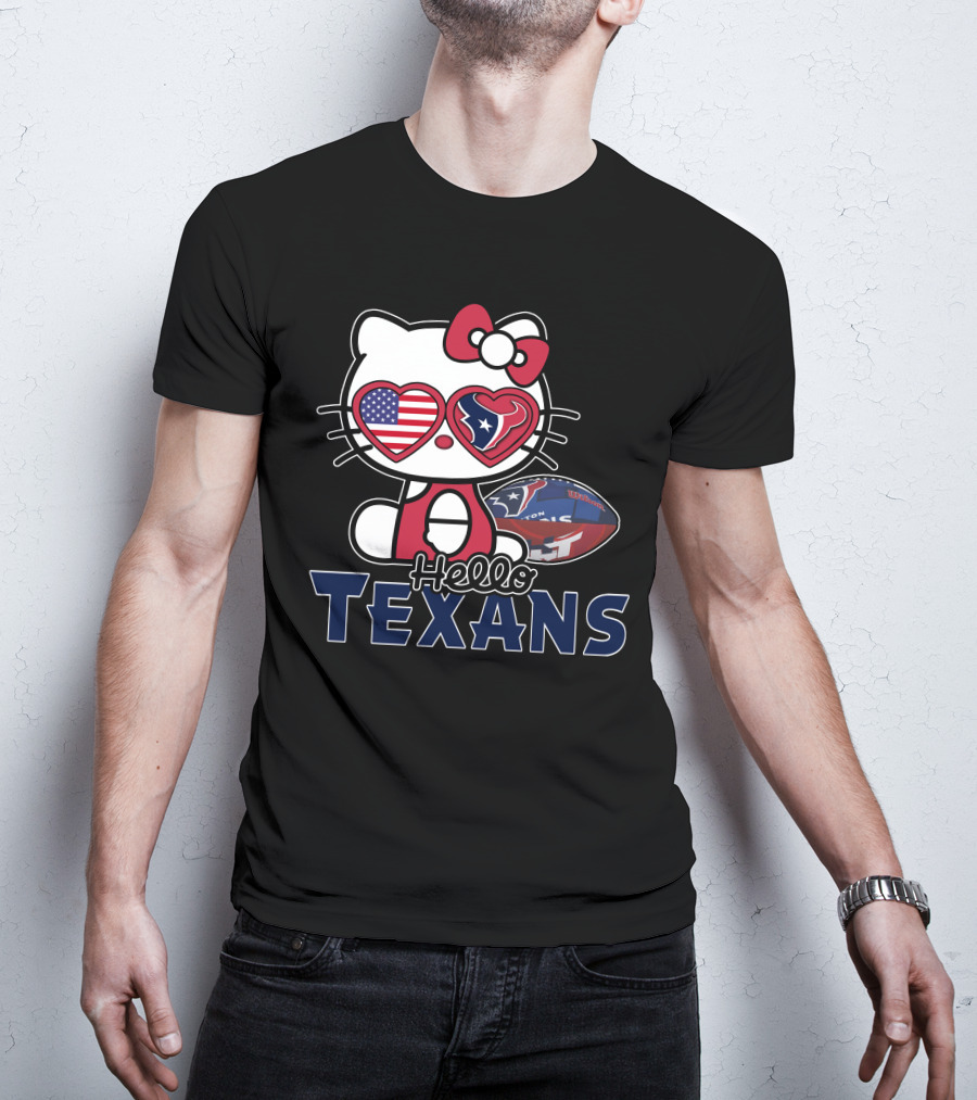 Hello Kitty Houston Texans NFL Heart Eyes Football Fan T-Shirt
