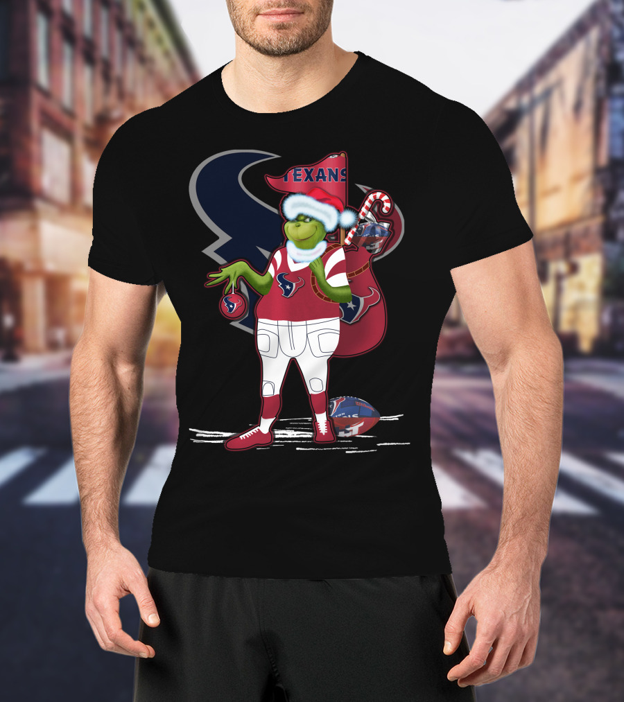 Grinchxmas Houston Texans Holiday Football Festive T-Shirt