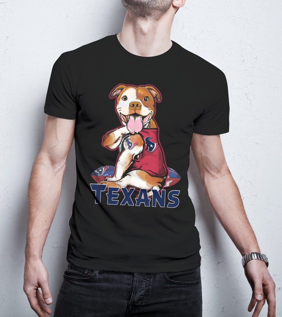 Texans Pitbull Football Team Spirit T-Shirt
