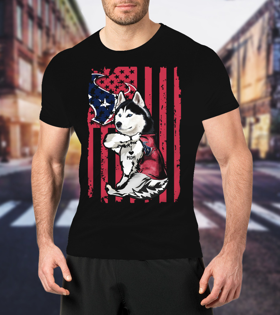 Siberian Husky Mom I Love Houston Texans T-Shirt