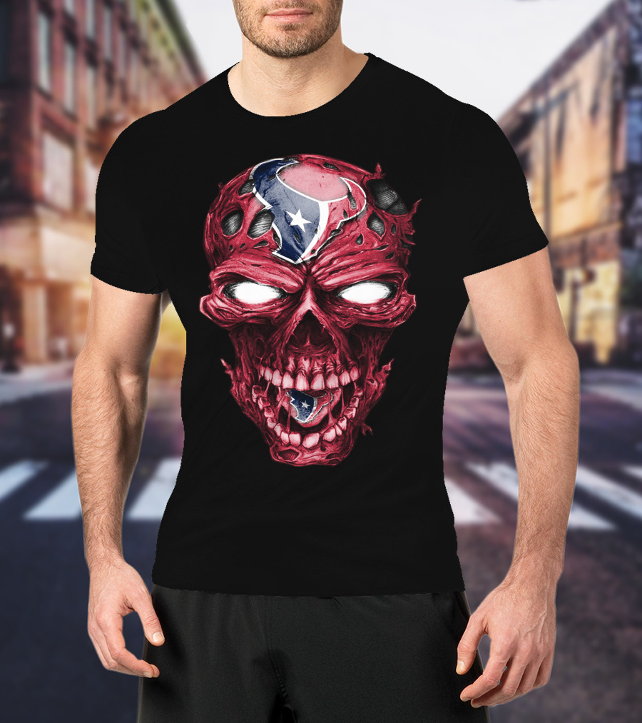 Skull With Houston Texans NFL T-Shirt