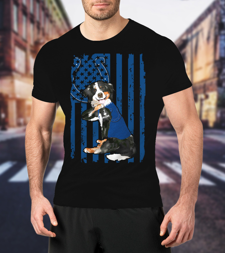 I Mom Border Collie Indianapolis Colts T-Shirt