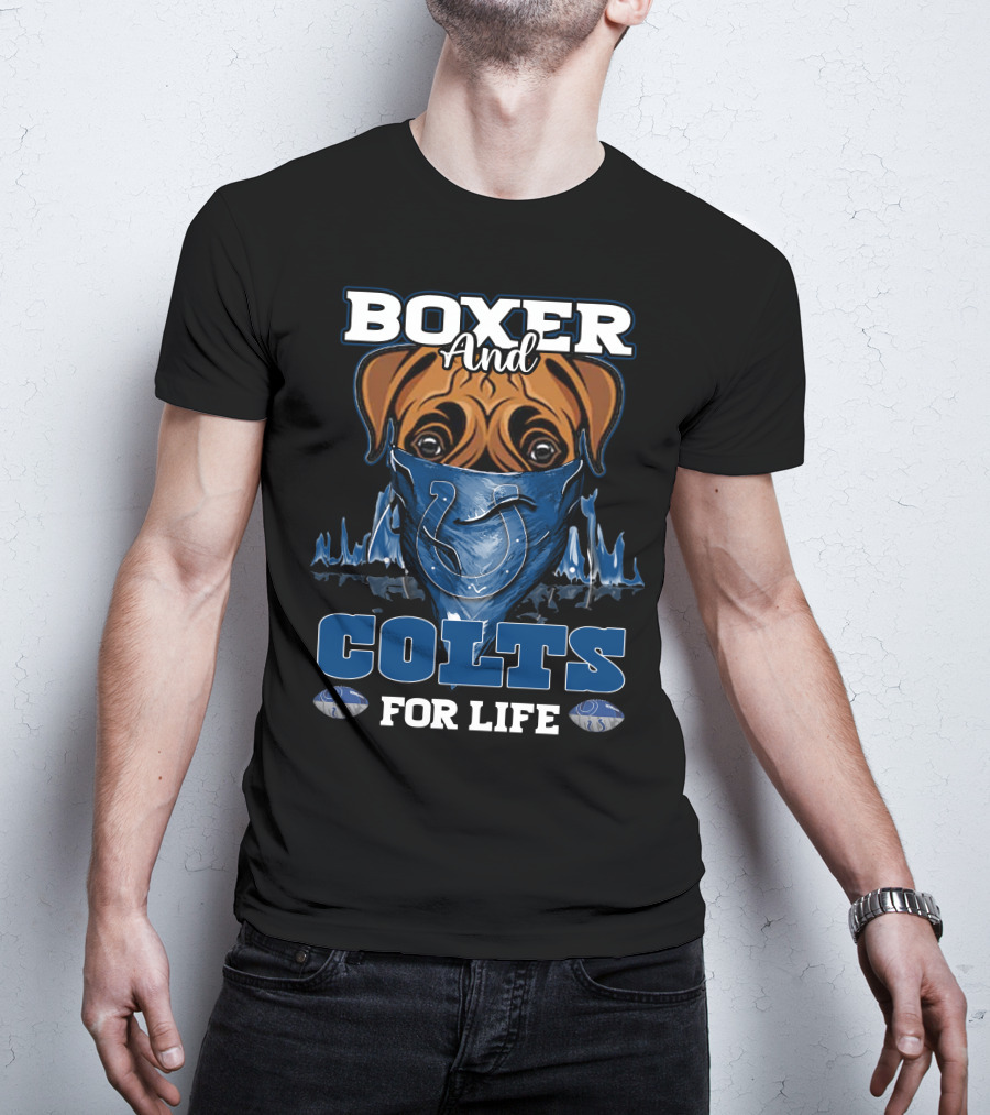 Boxer And Colts For Life Indianapolis Colts T-Shirt