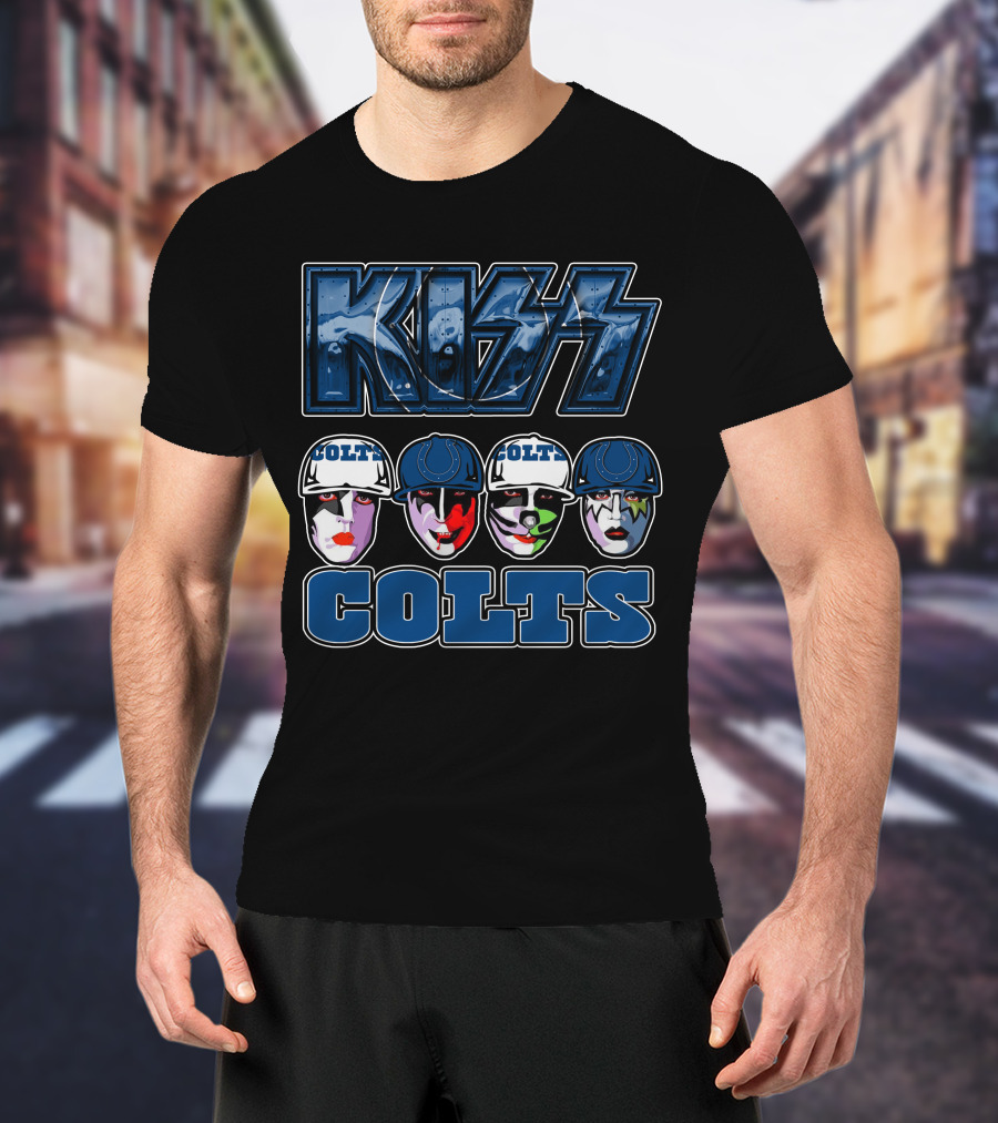 KISS Indianapolis Colts Face Paint Helmets T-Shirt