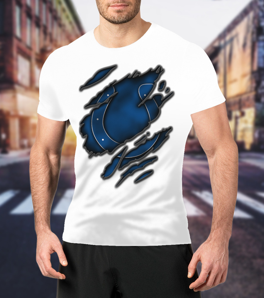 Torn Blue Horseshoe Indianapolis Colts T-Shirt