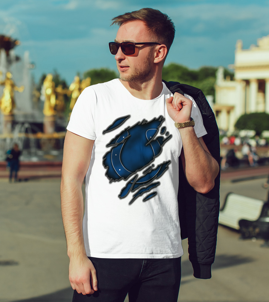 Torn Blue Horseshoe Indianapolis Colts T-Shirt