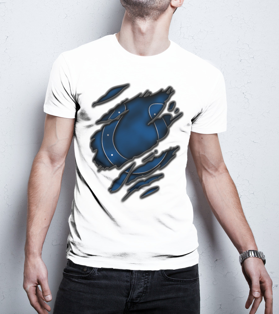 Torn Blue Horseshoe Indianapolis Colts T-Shirt