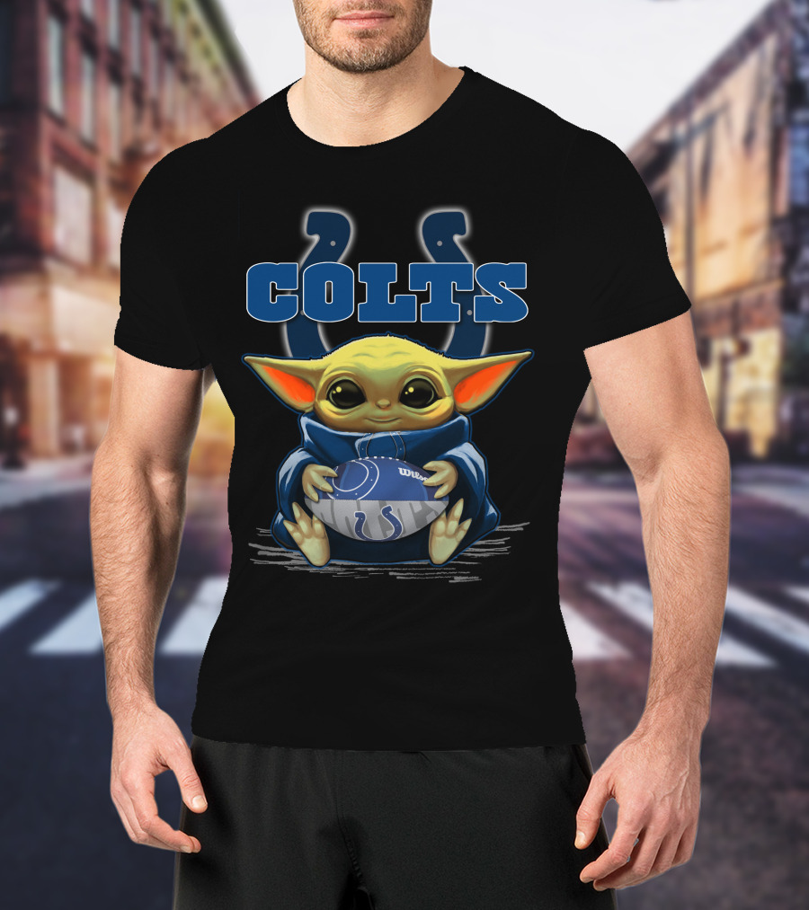 Colts Baby Yoda Football Fan Indianapolis Team T-Shirt