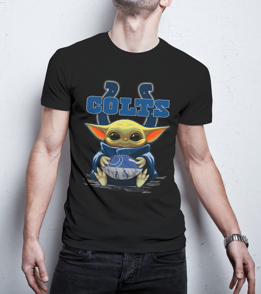 Colts Baby Yoda Football Fan Indianapolis Team T-Shirt