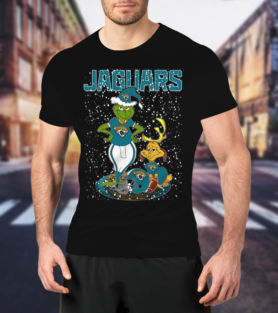 Grinchxmas Jaguars Christmas Jacksonville Football Grinch And Max T-Shirt