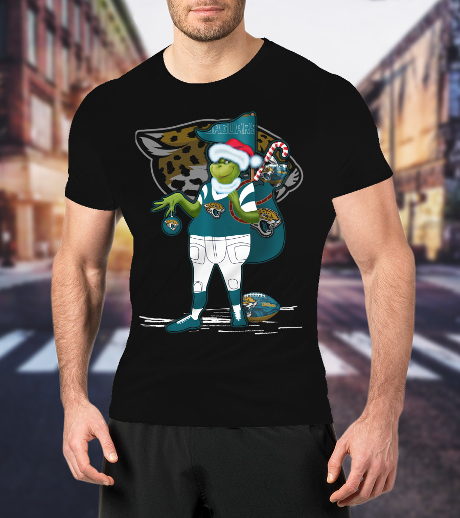 Grinchxmas Jacksonville Jaguars Holiday Football Fan Gear T-Shirt