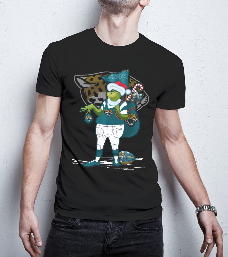 Grinchxmas Jacksonville Jaguars Holiday Football Fan Gear T-Shirt