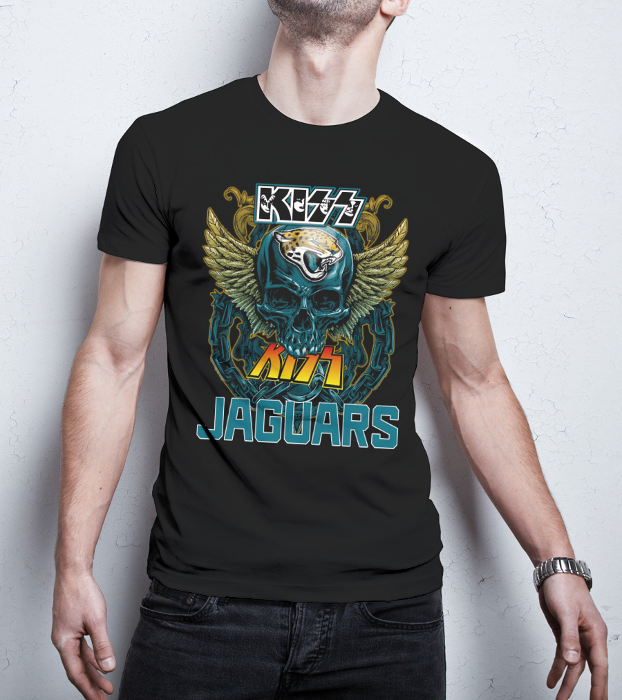 Kiss Jacksonville Jaguars Skull Wings T-Shirt