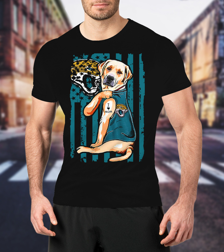 Labrador Retriever I Mom Jacksonville Jaguars Fan T-Shirt