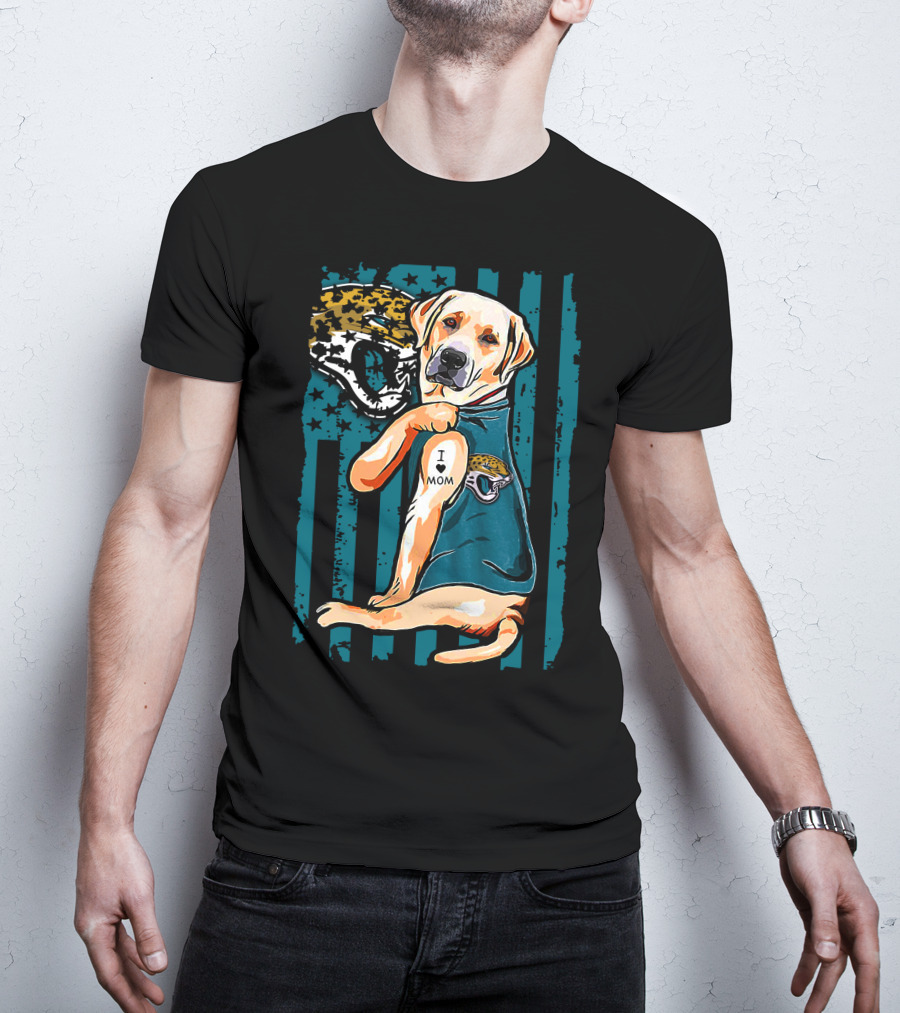 Labrador Retriever I Mom Jacksonville Jaguars Fan T-Shirt