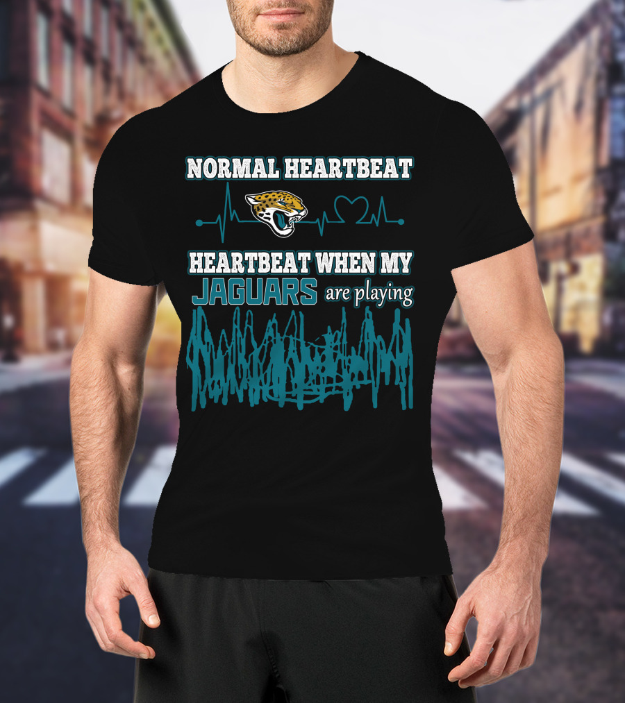 Normal Heartbeat Heartbeat When My Jaguars Are Playing Jacksonville Jaguars T-Shirt