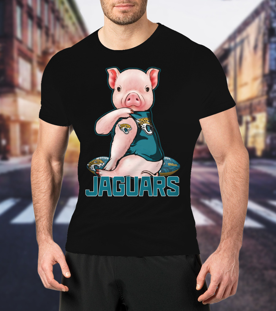 Pig Wearing Jacksonville Jaguars Football Jersey Jaguars T-Shirt