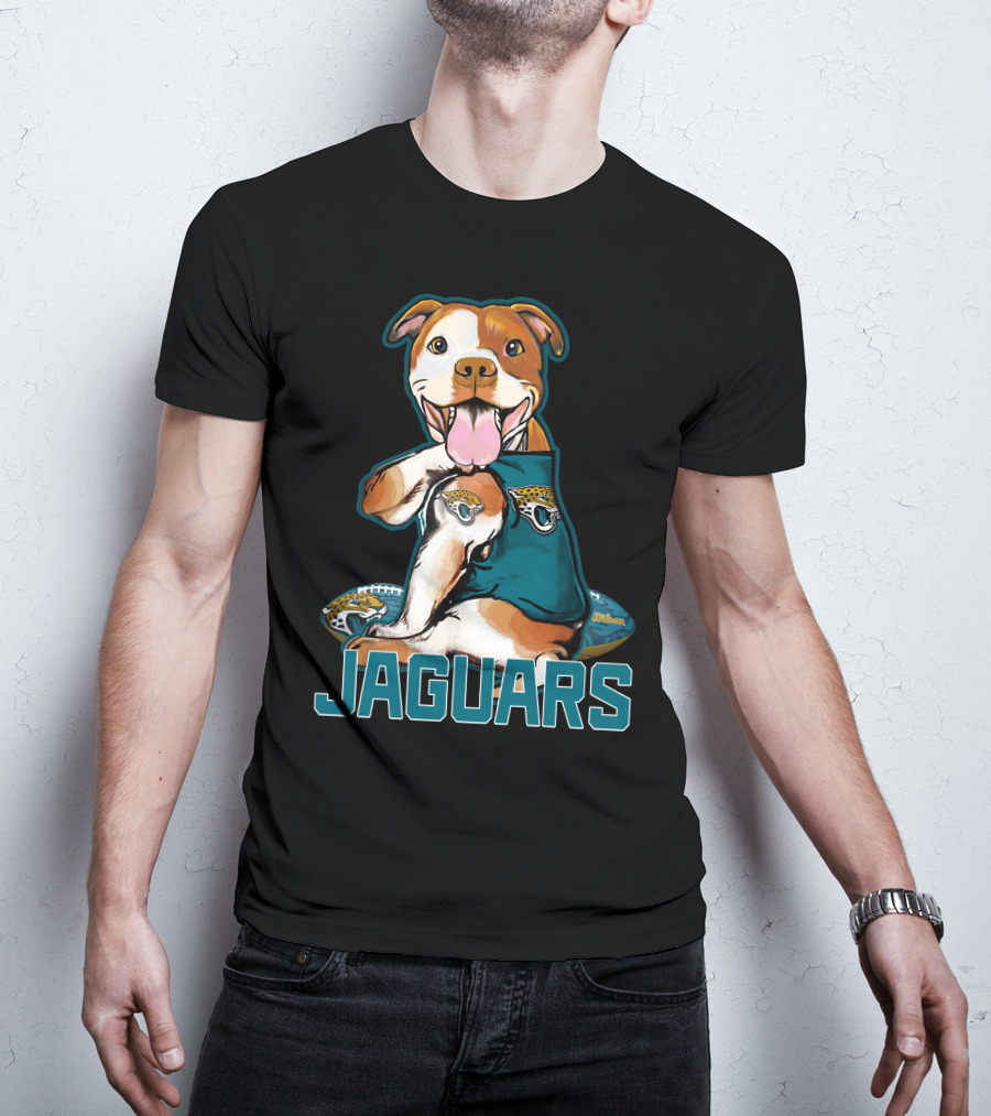 Jaguars Pitbull Mascot With Jacksonville Football T-Shirt