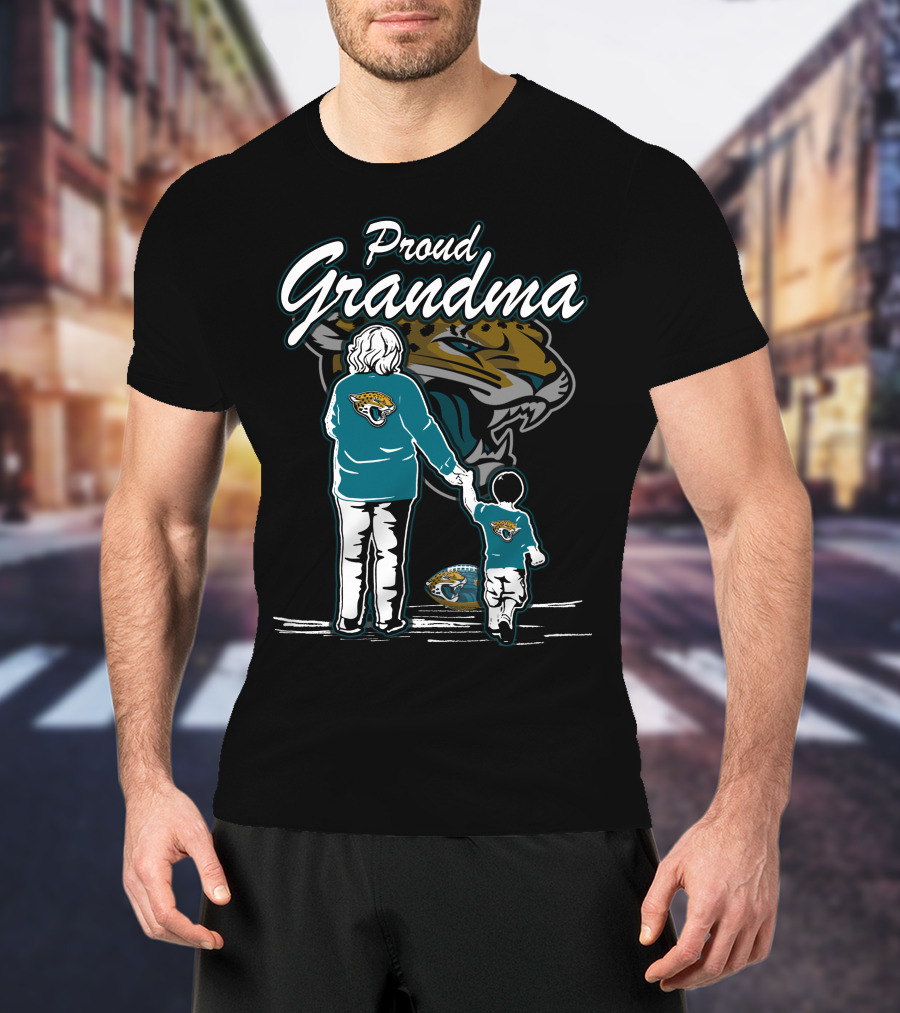 Proud Grandma Jacksonville Jaguars Fan With Grandchild T-Shirt