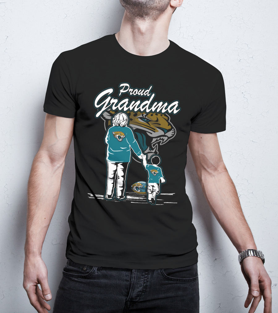 Proud Grandma Jacksonville Jaguars Fan With Grandchild T-Shirt