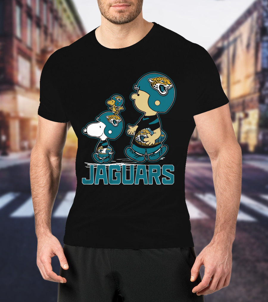 Snpfootball Jaguars Peanuts Characters Jacksonville Jaguars T-Shirt