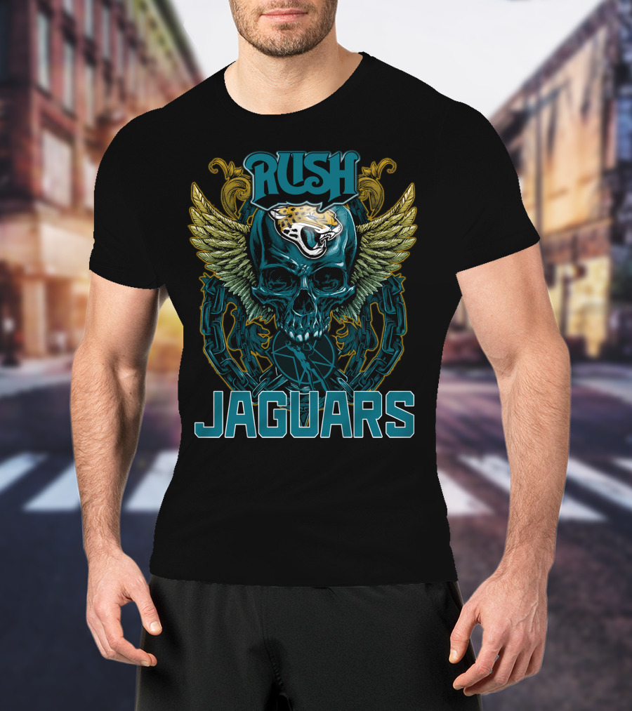 Rush Jacksonville Jaguars Skull Winged T-Shirt
