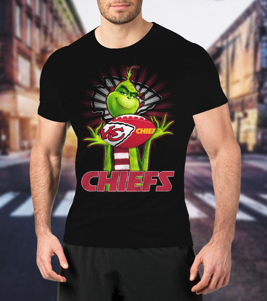 Grinch Kansas City Chiefs Football Mashup T-Shirt