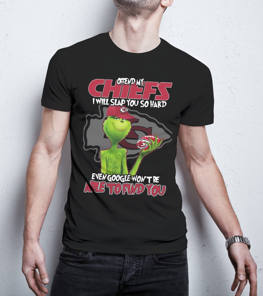 Offend My Chiefs Grinch Kansas City Even Google Won't Be Able To Find You T-Shirt