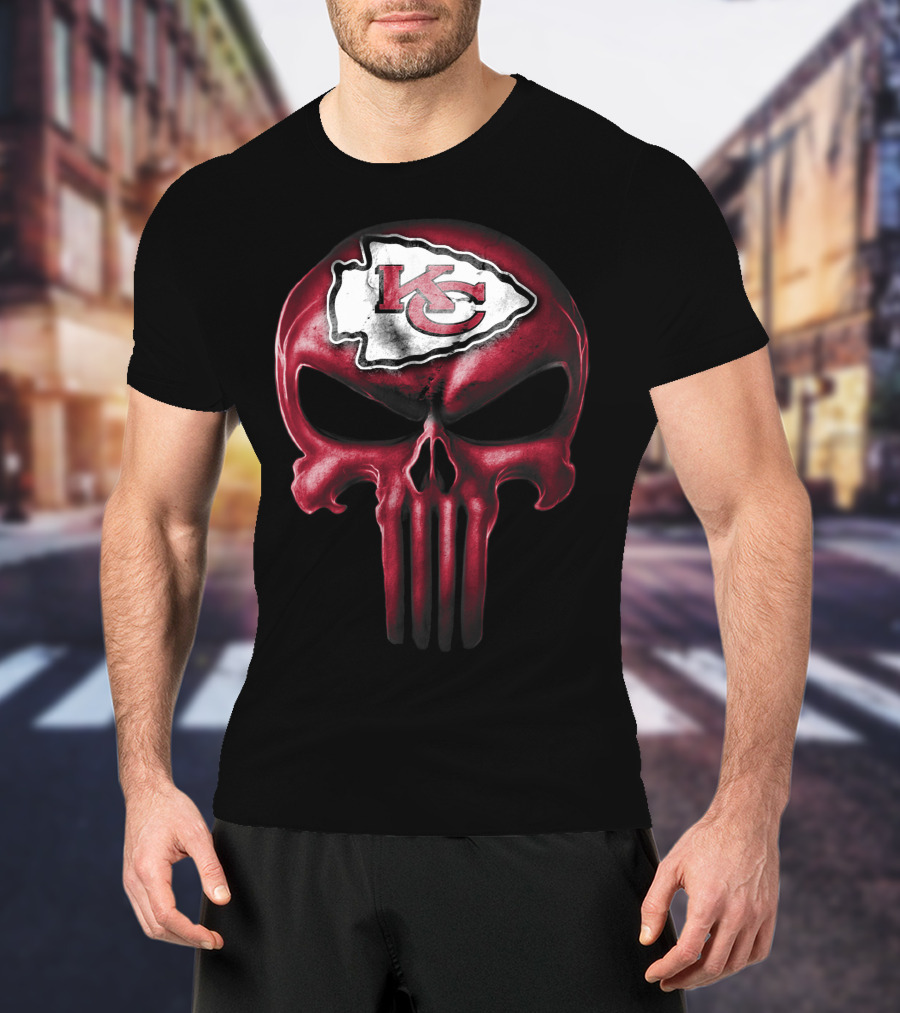 Kansas City Chiefs Skull T-Shirt