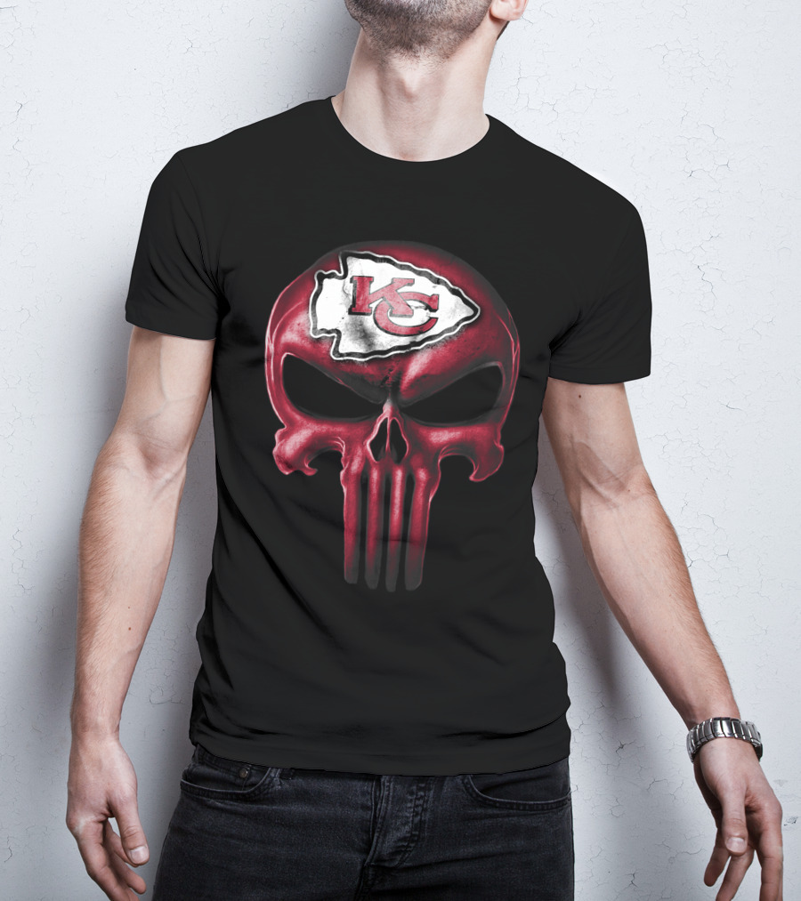 Kansas City Chiefs Skull T-Shirt