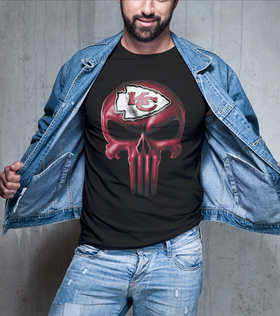 Kansas City Chiefs Skull T-Shirt