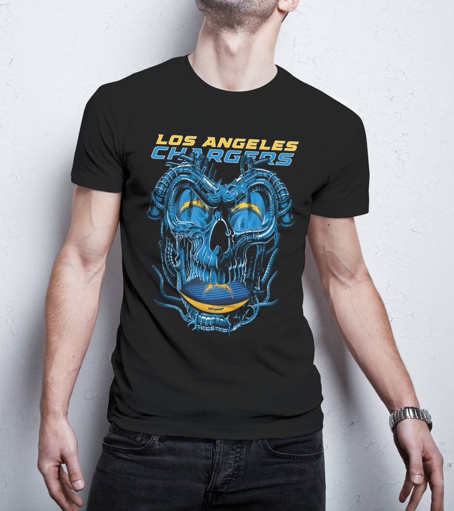 Los Angeles Chargers Dragonskull Official NFL Football T-Shirt