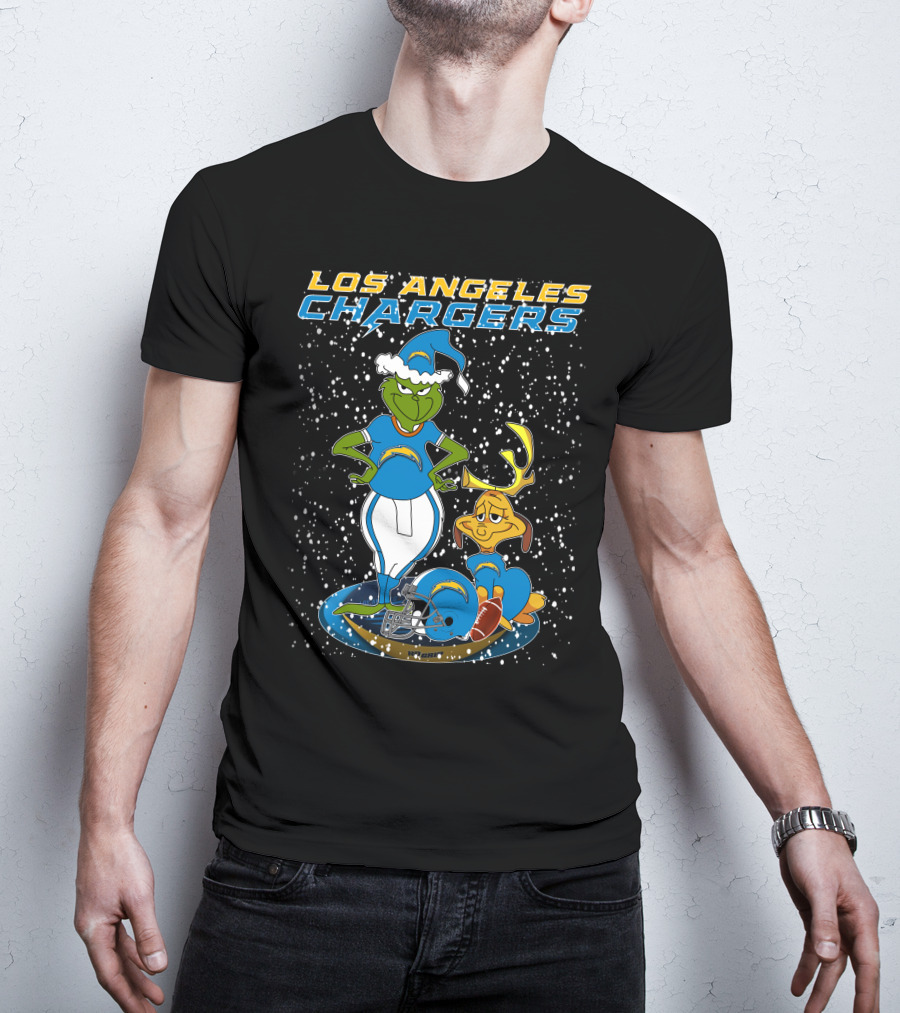 Los Angeles Chargers Grinchxmas Football Characters T-Shirt