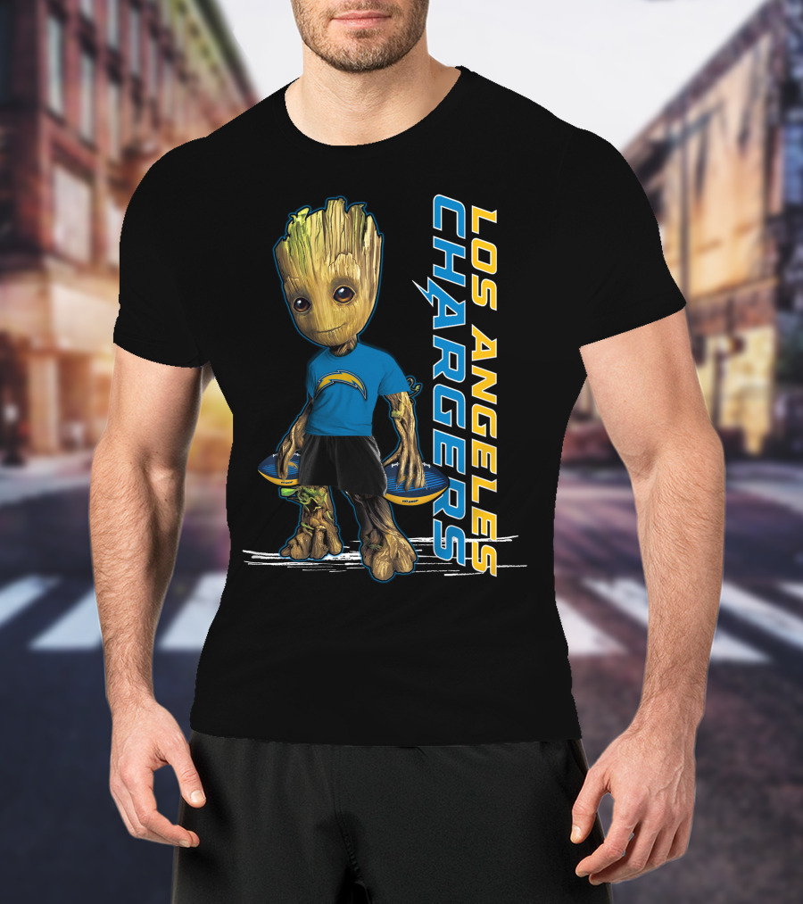 Groot Los Angeles Chargers Football Fan Character T-Shirt