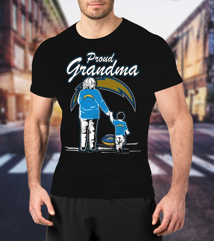 Proud Grandma Los Angeles Chargers Football Family T-Shirt