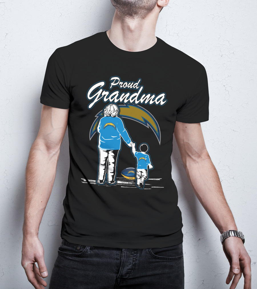 Proud Grandma Los Angeles Chargers Football Family T-Shirt