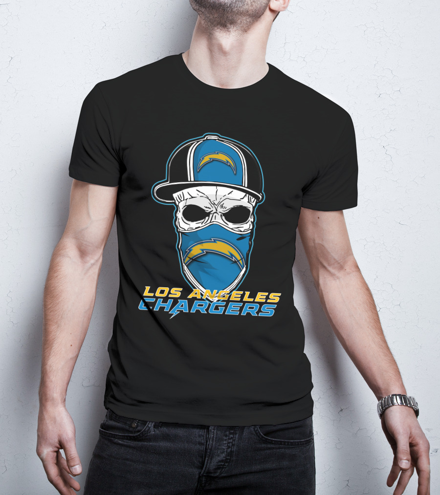 Los Angeles Chargers Skull With Hat T-Shirt