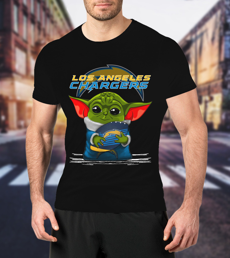 Los Angeles Chargers Yoda Football T-Shirt