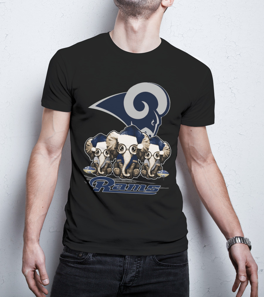 Elephant Xmas Los Angeles Rams T-Shirt