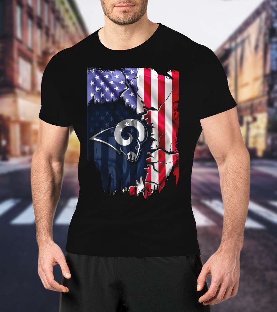 American Flag Los Angeles Rams T-Shirt
