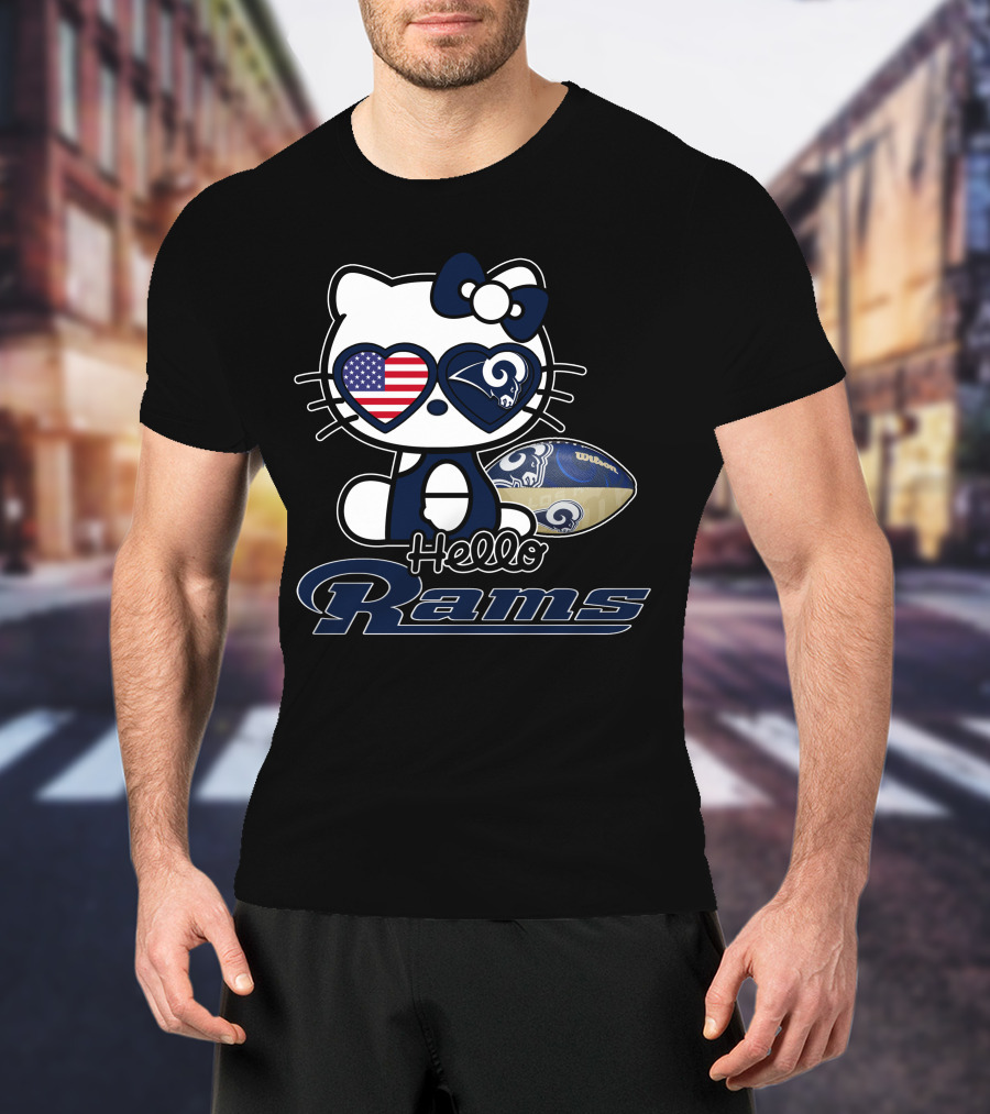 Hello Kitty Los Angeles Rams USA Football Fan T-Shirt